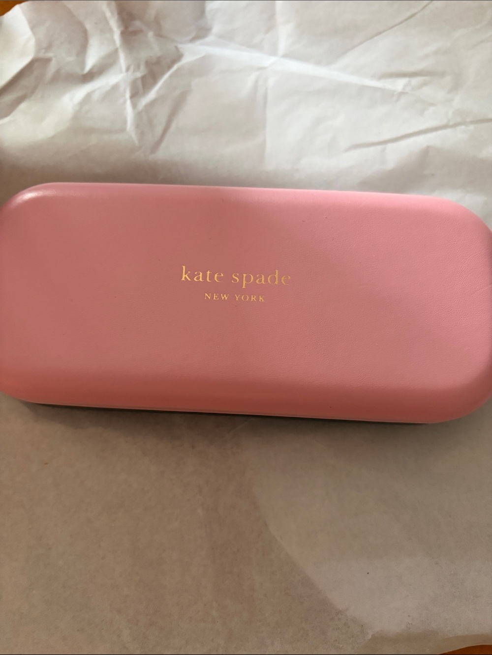 kate spade Pink Hard Shell Makeup Travel Case with Gold Logo